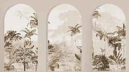 Lush sepia arches wallpaper