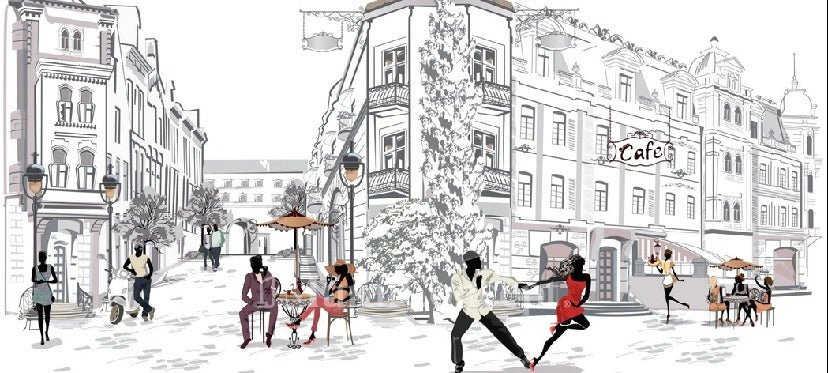 Wallpaper restaurant balade parisienne