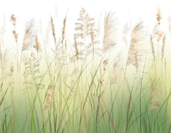 Gradient wheat field flower wallpaper