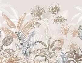 Panoramic terracotta jungle wallpaper