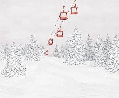 Red gondola mountain wallpaper