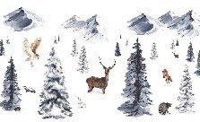 Children's wallpaper Animals in the snow