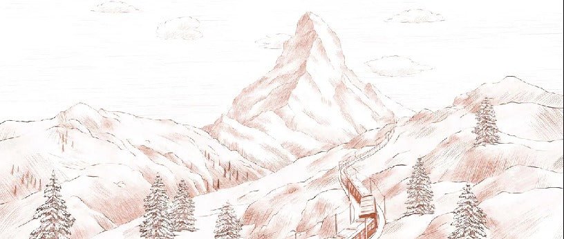 Panoramic Matterhorn terracotta wallpaper