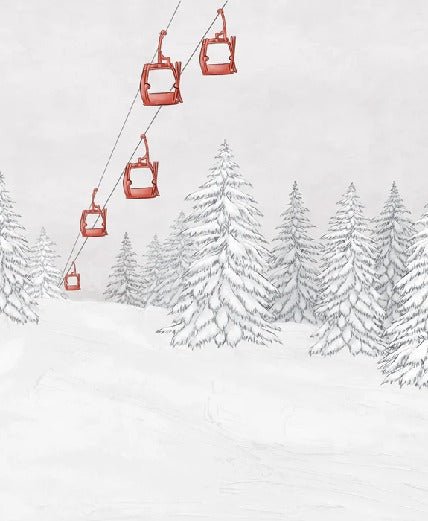 Red gondola mountain wallpaper