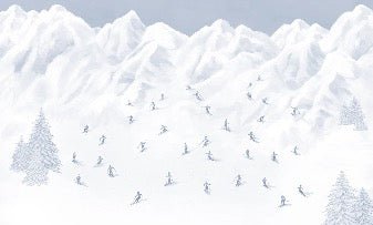 Blue skiers mountain wallpaper
