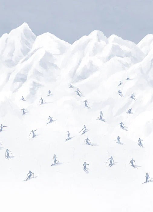 Blue skiers mountain wallpaper