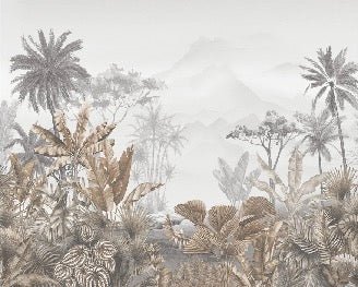 Papier peint tendance tropical sepia, XXL, tendance