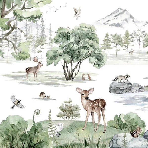 Snowy meadow animal wallpaper