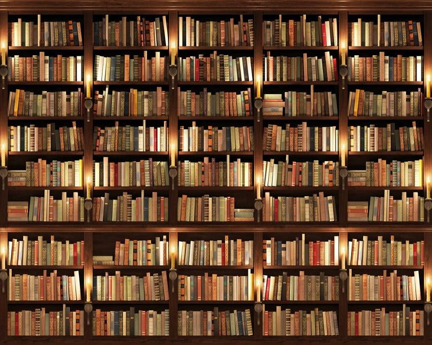 Authentique Bibliothèque trompe l'oeil wallpaper
