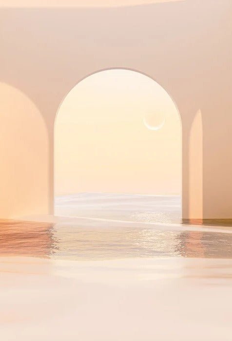 Panoramic wallpaper design sunset arch