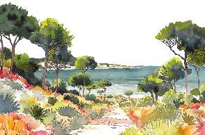 Panoramic summer air wallpaper