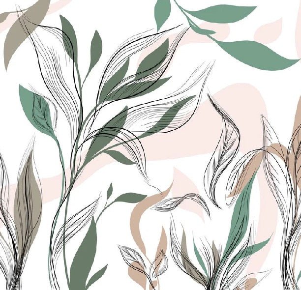 Graphic flower panoramic wallpaper