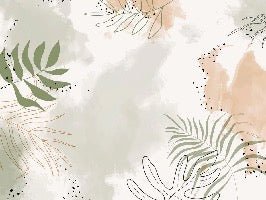 Panoramic vegetal watercolor wallpaper