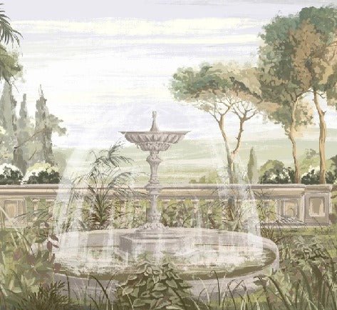 Antique garden landscape wallpaper