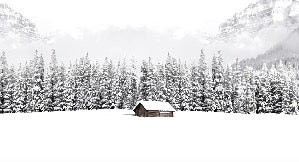 Panoramic mountain chalet wallpaper