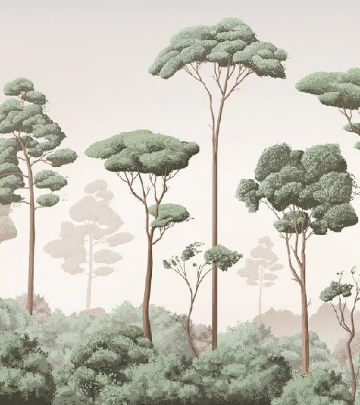 Pine forest breeze wallpaper