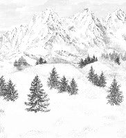 Papier peint montagne sommets de Chamonix, XXL, tendance