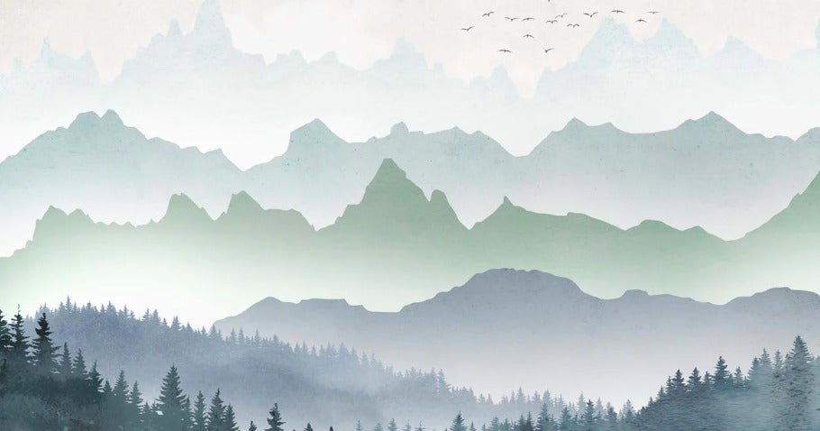 Forest morning mist wallpaper