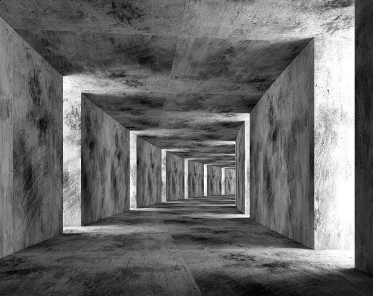 Industrial 3D trompe l'oeil wallpaper