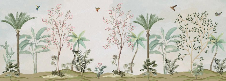 Papier peint chinoiserie jungle, XXL, tendance