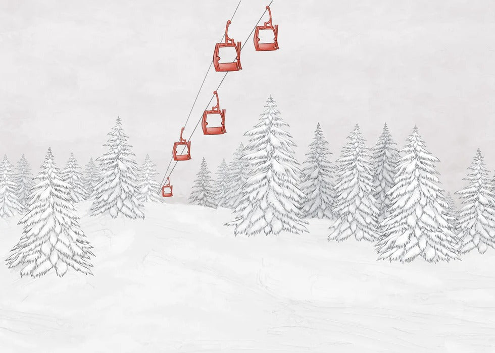 Red gondola mountain wallpaper