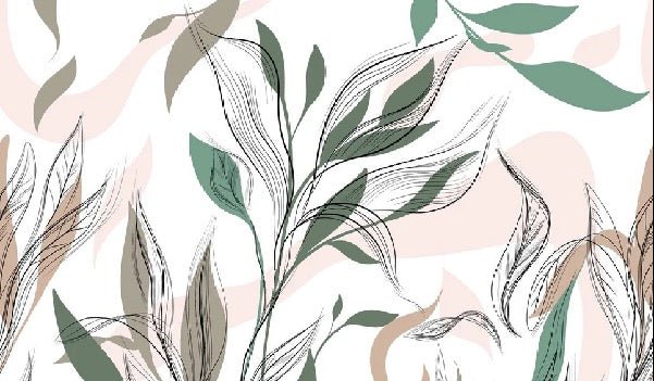 Panoramic graphic flower wallpaper