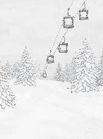 Black & white gondola mountain wallpaper