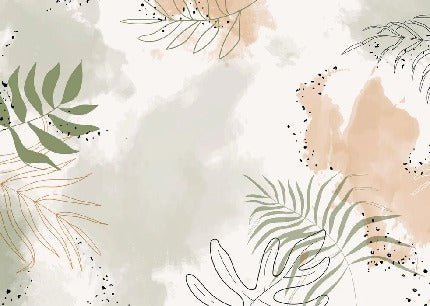 Panoramic vegetal watercolor wallpaper