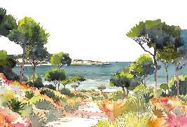 Panoramic summer air wallpaper