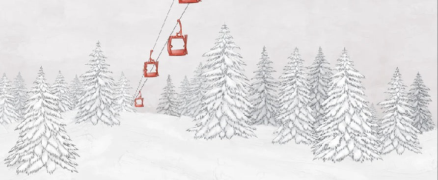 Red gondola mountain wallpaper