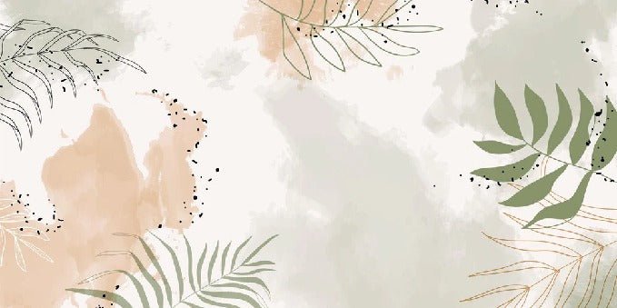 Panoramic vegetal watercolor wallpaper