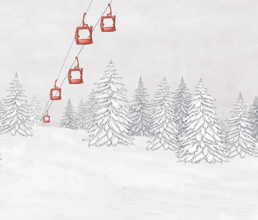 Red gondola mountain wallpaper