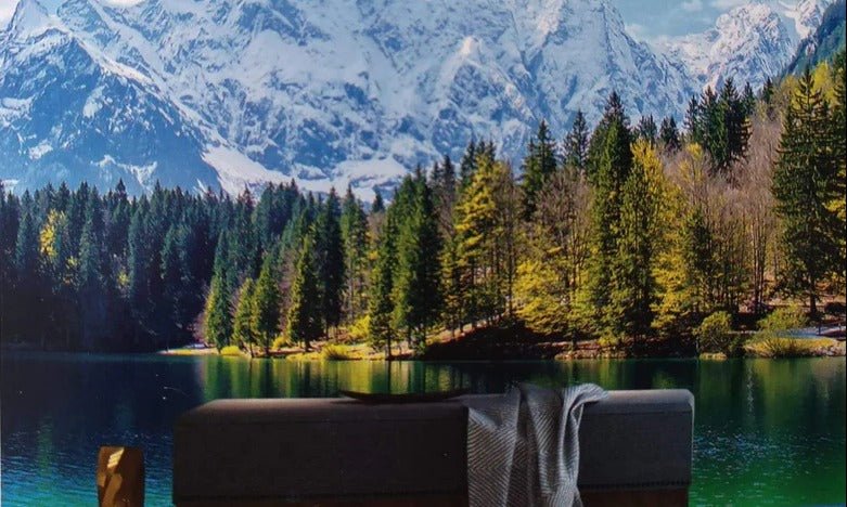 Panoramic wallpaper Mountain lake in Haute Savoie