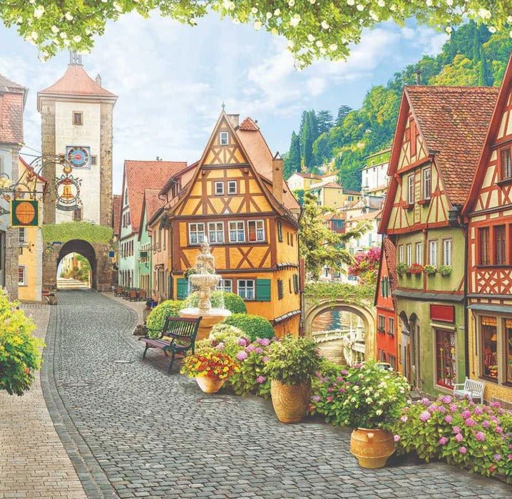 Alsace flowery alley wallpaper