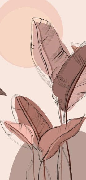 Graphic plant panorama wallpaper