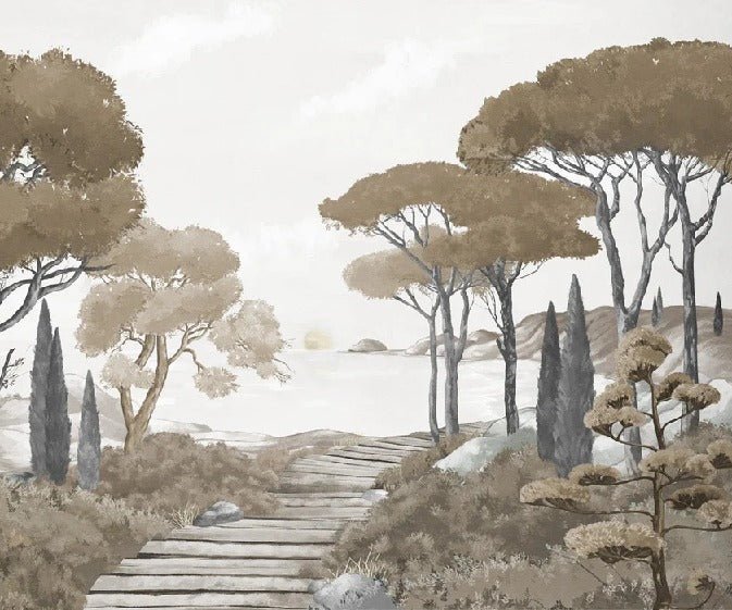 Wallpaper stroll in the calanques brown