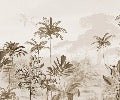 Panoramic jungle eden sepia wallpaper