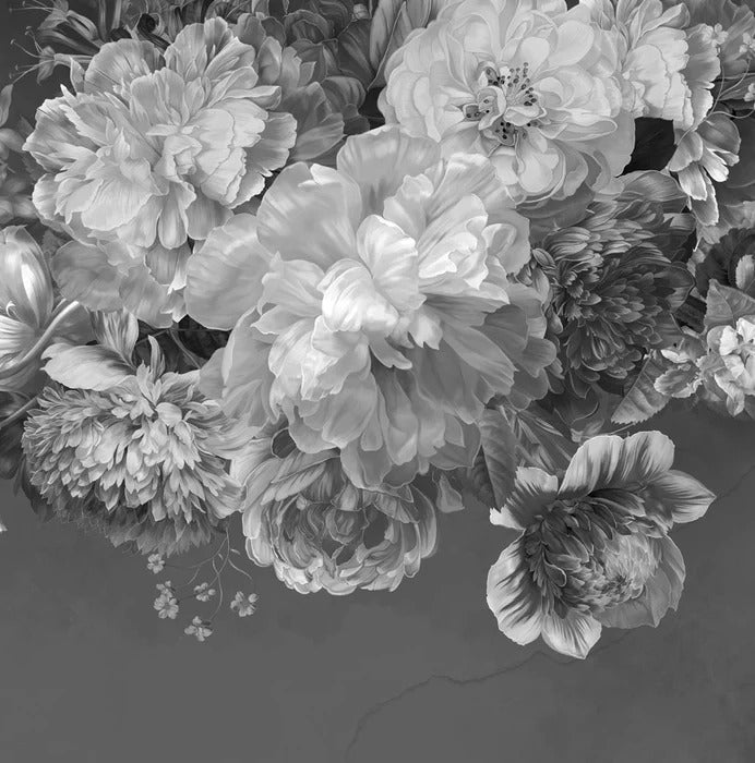 Black and white peony flower wallpaper