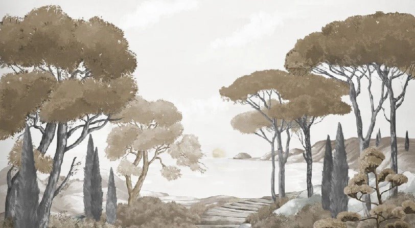 Wallpaper stroll in the calanques brown