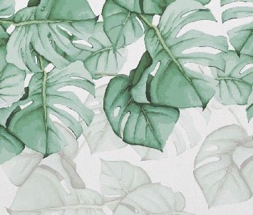 Bathroom wallpaper Large Leaf & Scandinave