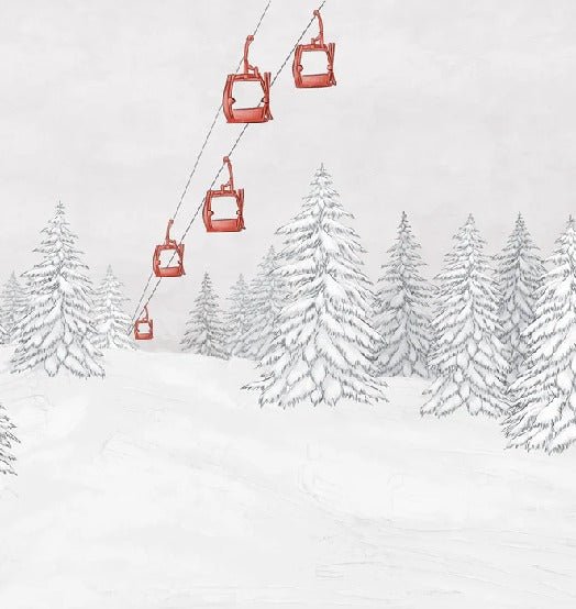 Red gondola mountain wallpaper