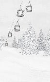 Black & white gondola mountain wallpaper