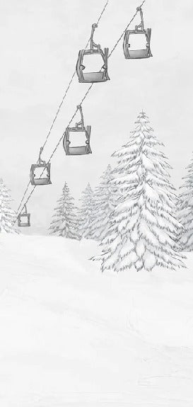 Black and white mountain cable car wallpaper