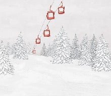 Red gondola mountain wallpaper