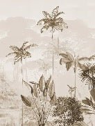Panoramic jungle eden sepia wallpaper