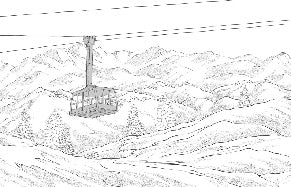 La Plagne télécabine black and white wallpaper