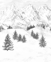 Papier peint montagne sommets de Chamonix, XXL, tendance