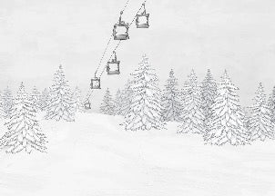 Black & white gondola mountain wallpaper