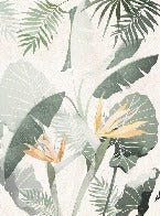 Yellow green custom bathroom wallpaper