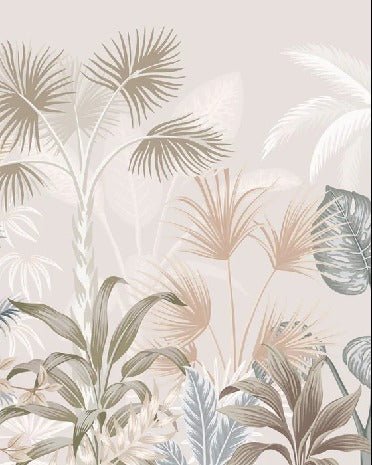 Panoramic terracotta jungle wallpaper